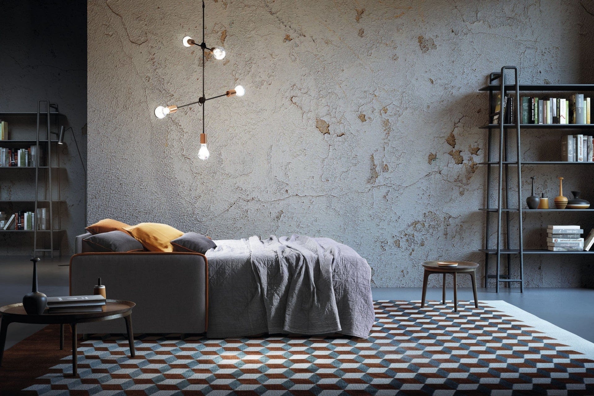 LeComfort Divano Letto 2 posti con contenitore Modire Grigio