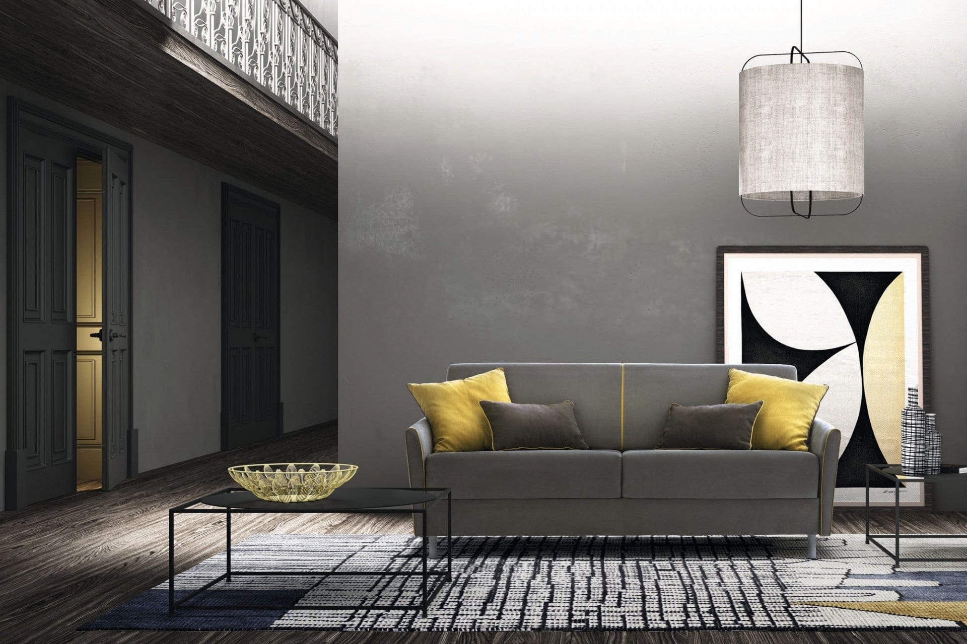 LeComfort Divano Letto 2 posti con contenitore Tabiti Grigio
