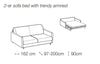 LeComfort Divano Letto 2 posti con contenitore Tabiti Grigio