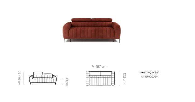 Wersal Divano Letto 2 posti Gandis 120