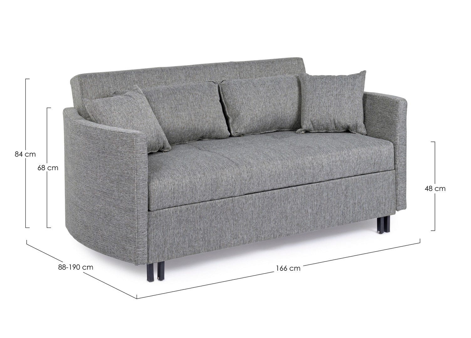Bizzotto Divano Letto 2 posti in tessuto Clayton Grigio