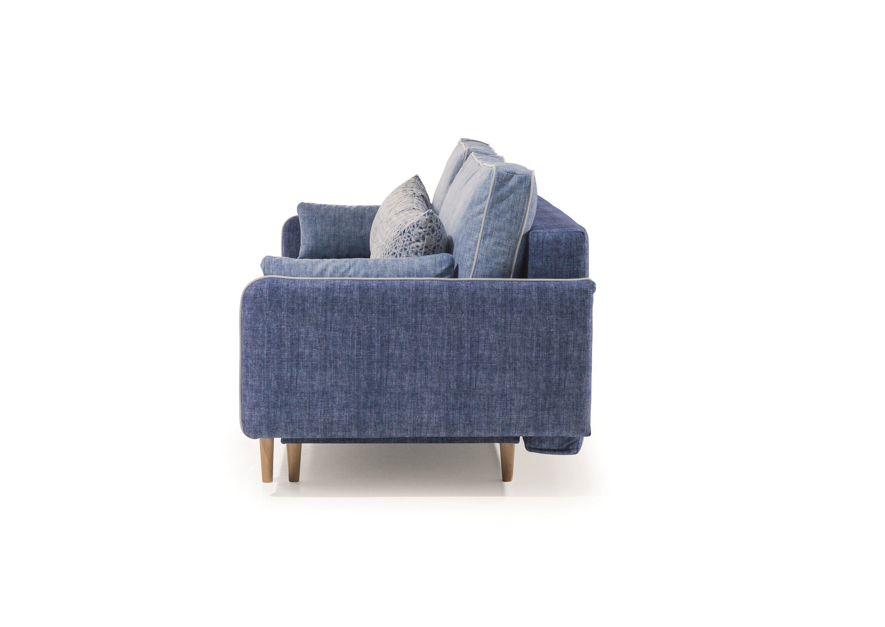 Divano Letto 2 posti in tessuto Sinuo Blu (2)