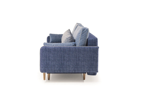 Divano Letto 2 posti in tessuto Sinuo Blu (2)