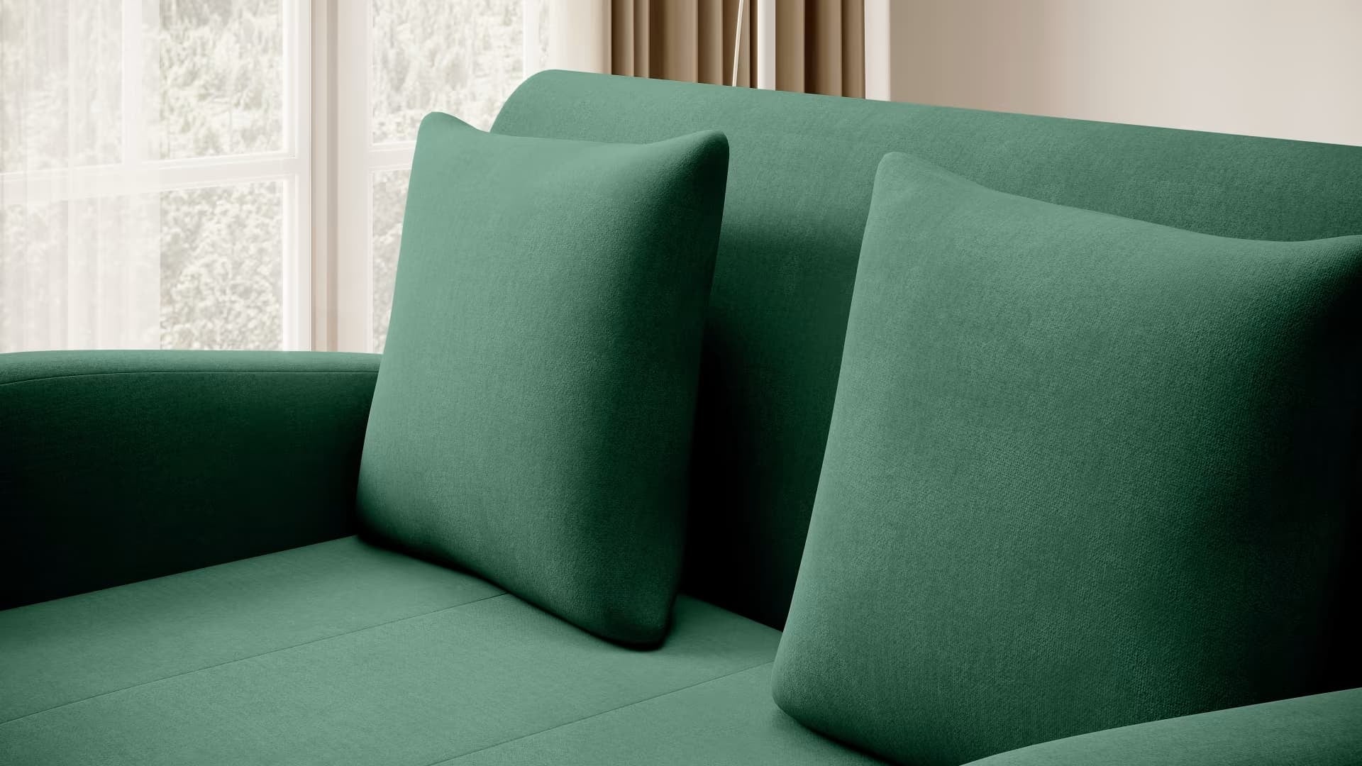 Eltap Divano Letto 2 posti in velluto con contenitore Ariola Plus Verde