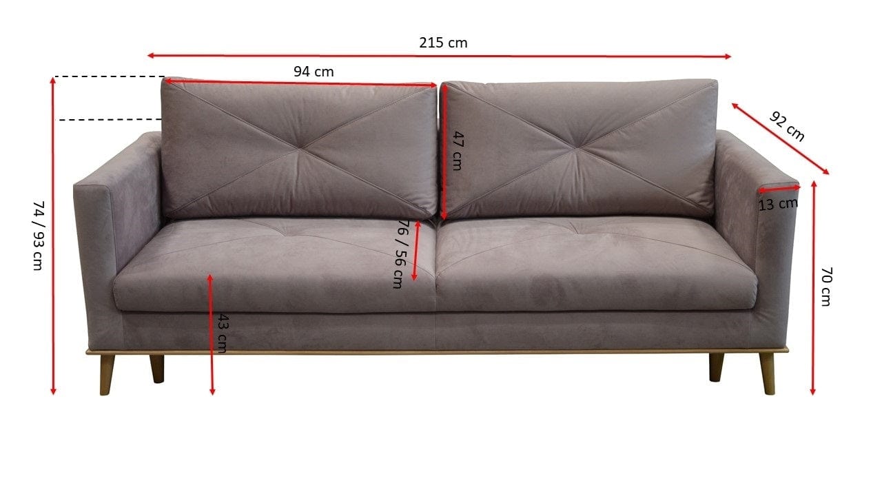 Divano Letto 3 posti con contenitore Lande Cappuccino (4)