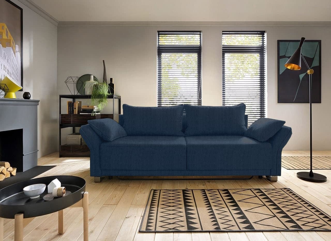 Divano Letto 3 posti con contenitore Lota Blu