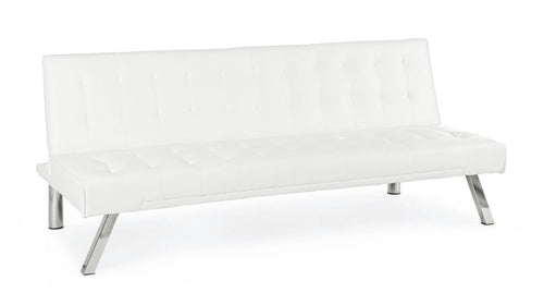 Bizzotto Divano Letto 3 posti in ecopelle Forbes Bianco