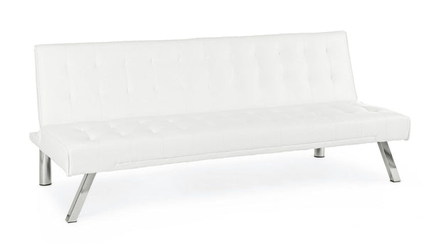 Bizzotto Divano Letto 3 posti in ecopelle Forbes Bianco