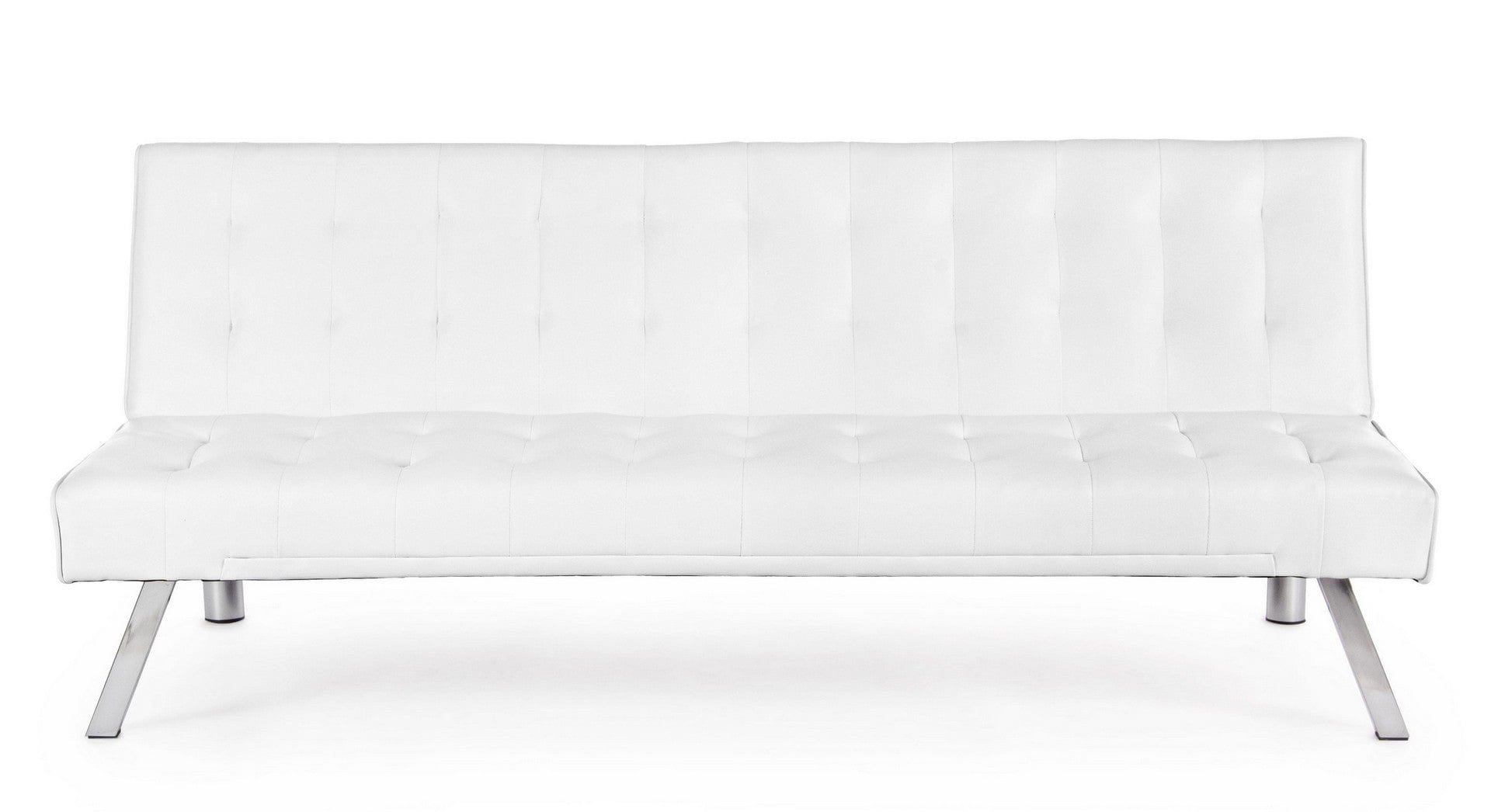 Bizzotto Divano Letto 3 posti in ecopelle Forbes Bianco