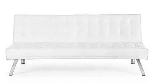 Bizzotto Divano Letto 3 posti in ecopelle Forbes Bianco
