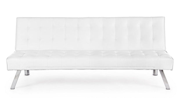 Bizzotto Divano Letto 3 posti in ecopelle Forbes Bianco