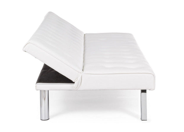 Bizzotto Divano Letto 3 posti in ecopelle Forbes Bianco