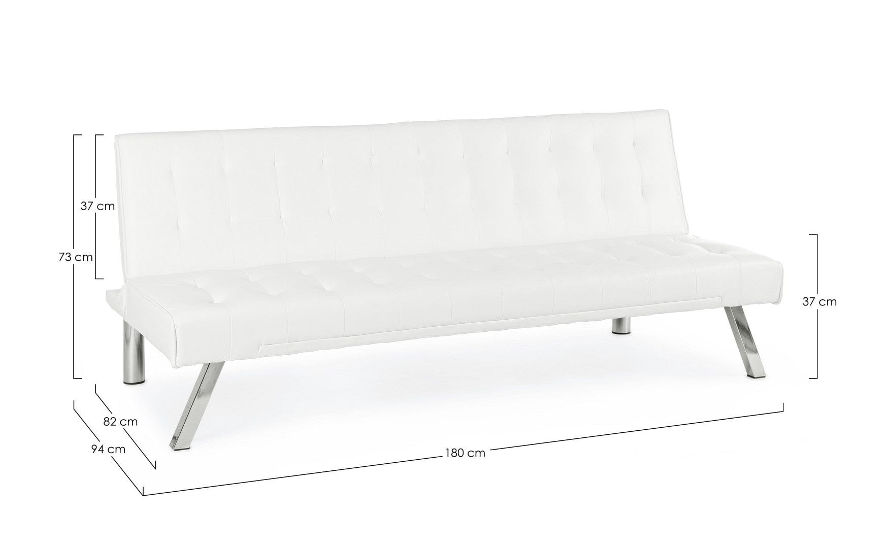 Bizzotto Divano Letto 3 posti in ecopelle Forbes Bianco