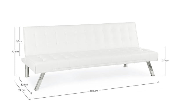 Bizzotto Divano Letto 3 posti in ecopelle Forbes Bianco