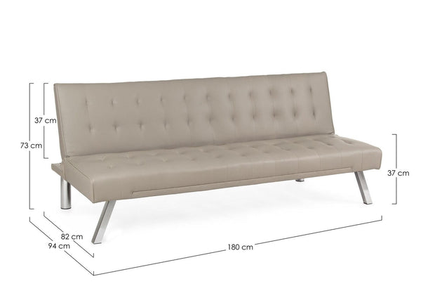 Bizzotto Divano Letto 3 posti in ecopelle Forbes Cappuccino