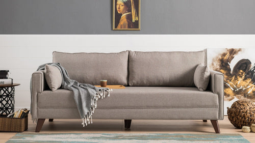 Asir Divano Letto 3 posti in tessuto Bella Cappuccino