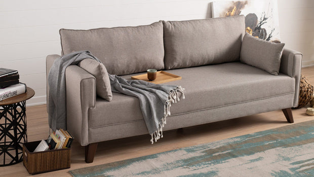 Asir Divano Letto 3 posti in tessuto Bella Cappuccino