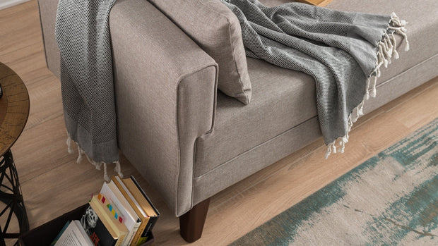 Asir Divano Letto 3 posti in tessuto Bella Cappuccino