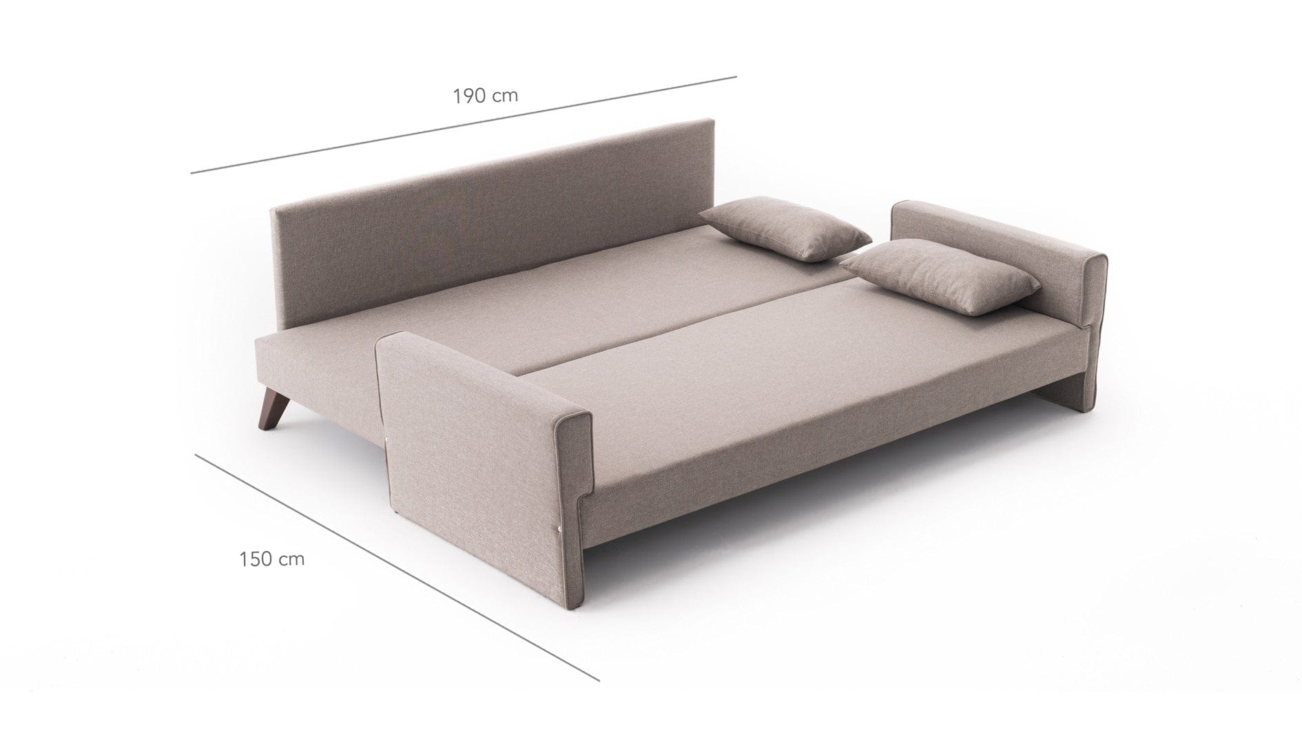 Asir Divano Letto 3 posti in tessuto Bella Cappuccino