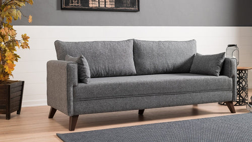 Asir Divano Letto 3 posti in tessuto Bella Grigio