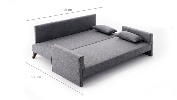 Asir Divano Letto 3 posti in tessuto Bella Grigio