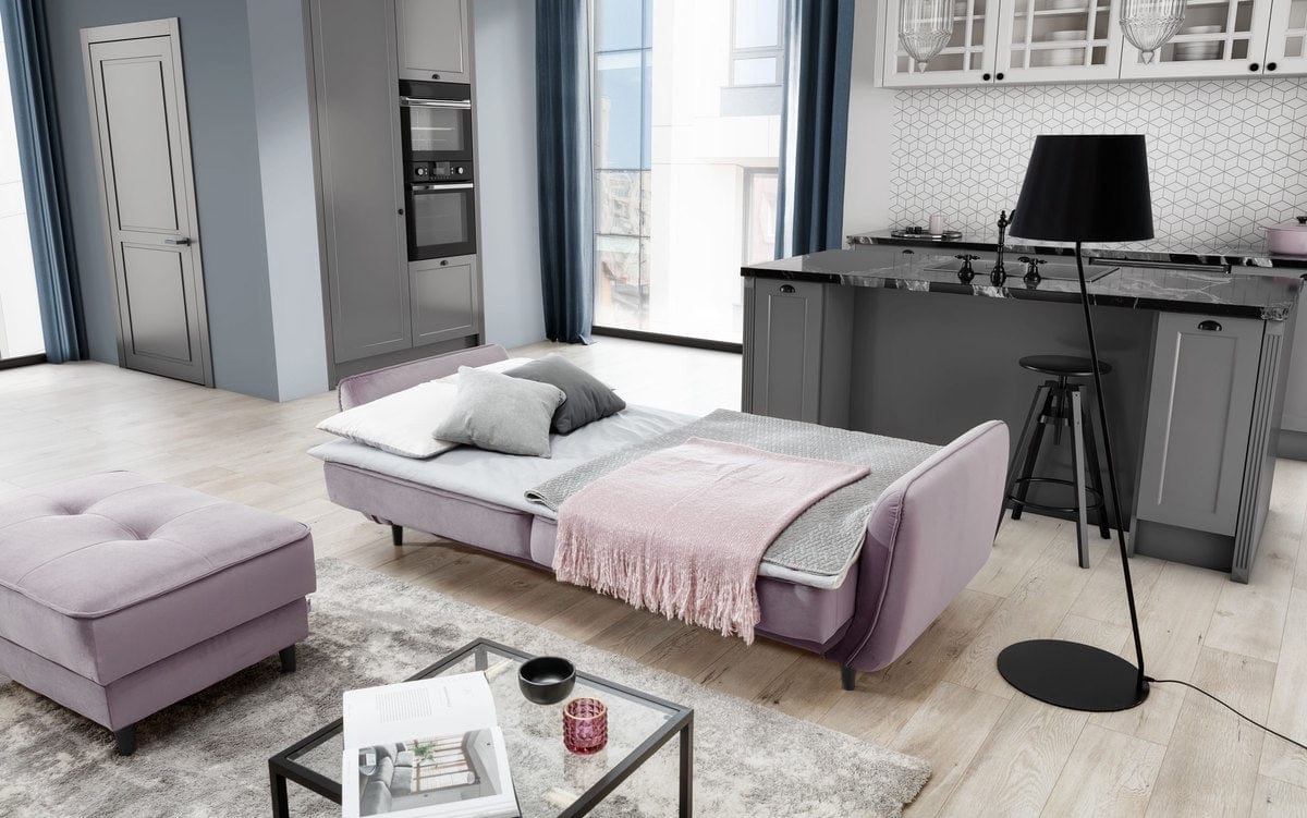 Eltap Divano Letto 3 posti in tessuto con contenitore Bellisima Plus Grigio