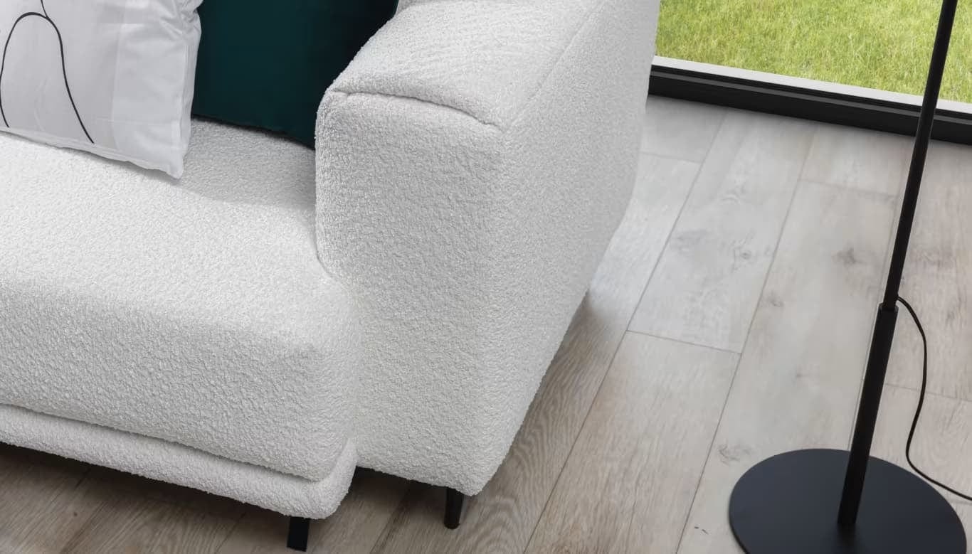 Eltap Divano Letto 3 posti in tessuto con contenitore Dalis Bianco