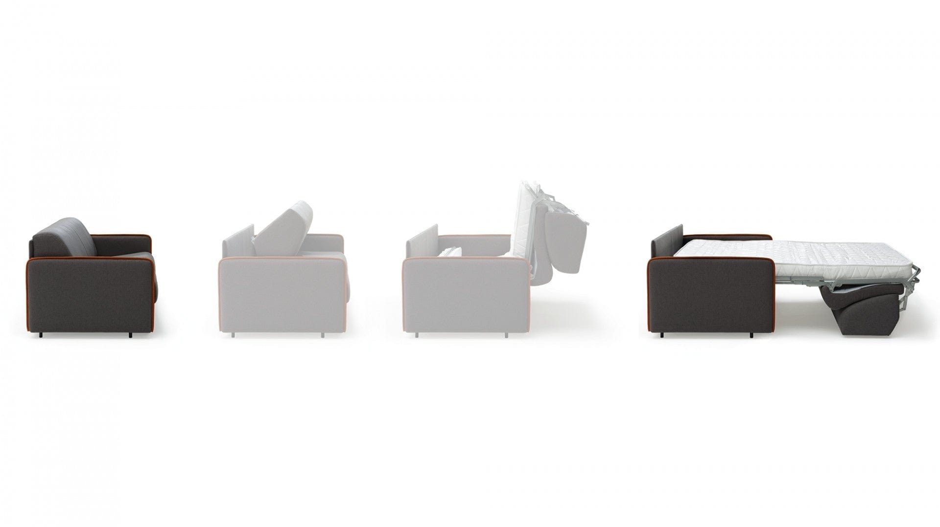LeComfort Divano Letto 3 posti in tessuto con contenitore Modire Grigio