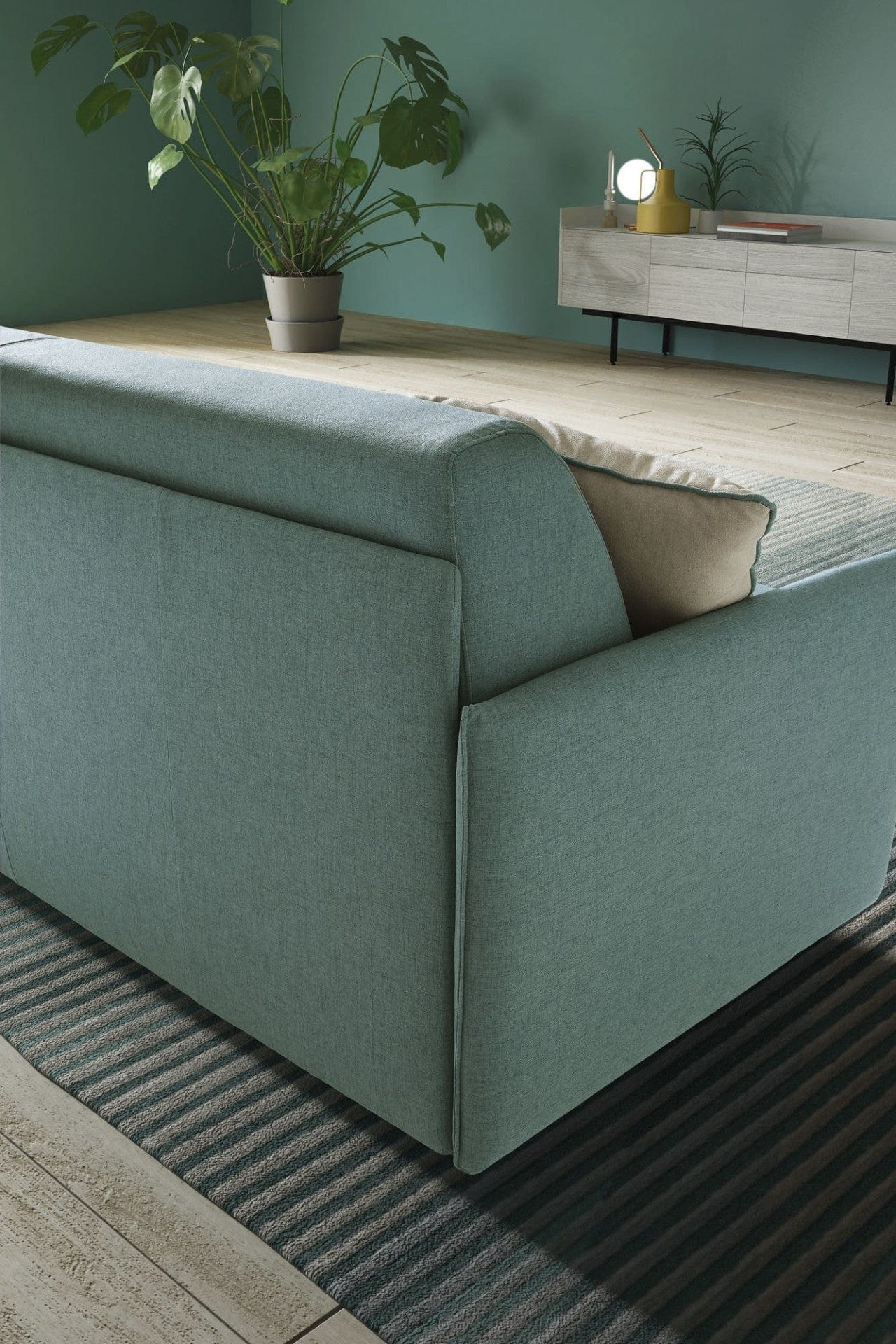 LeComfort Divano Letto 3 posti in tessuto con contenitore Noxar Verde