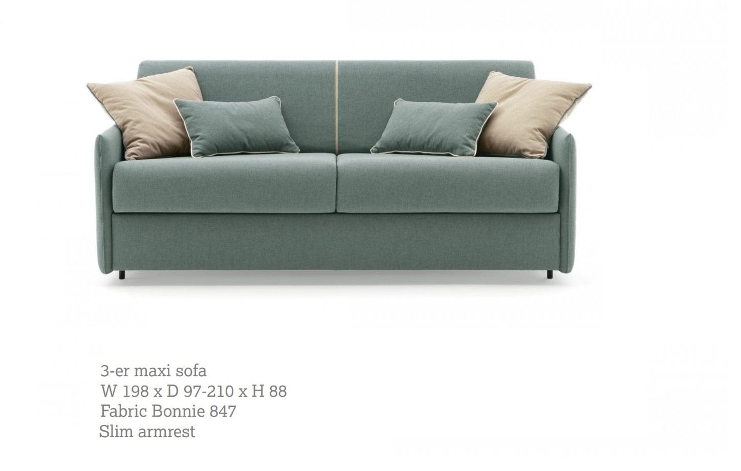 LeComfort Divano Letto 3 posti in tessuto con contenitore Noxar Verde