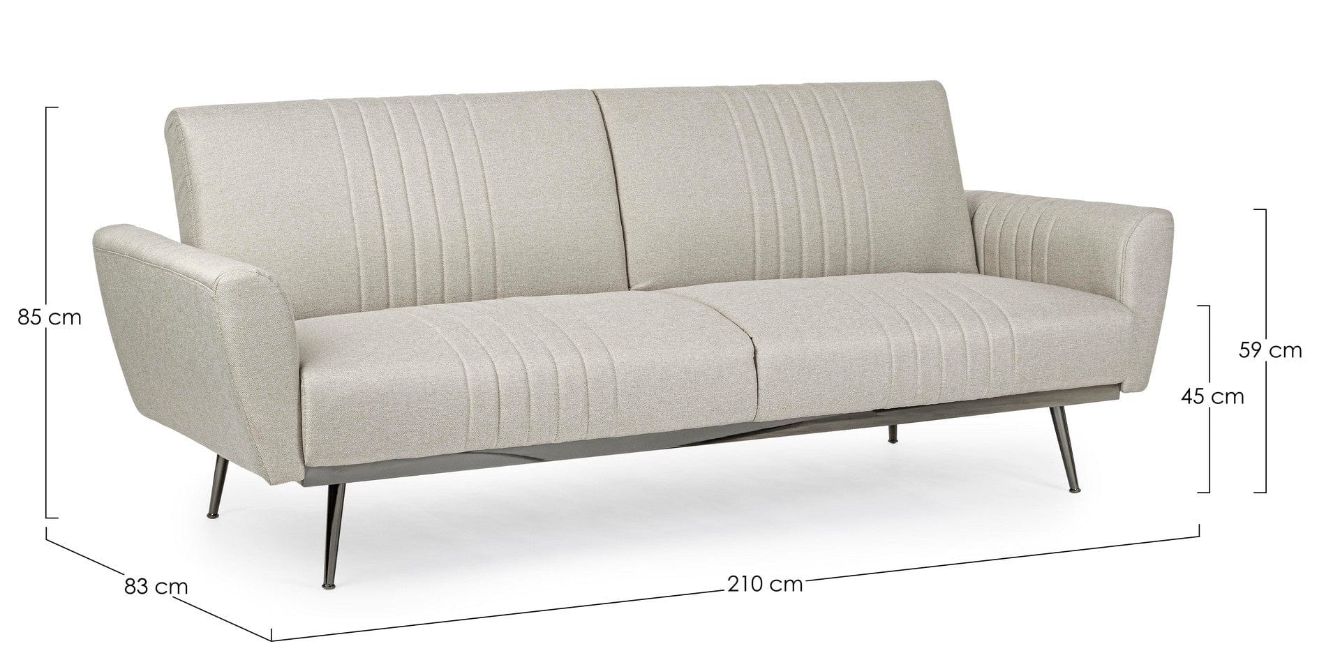 Bizzotto Divano Letto 3 posti in tessuto Johnny Beige