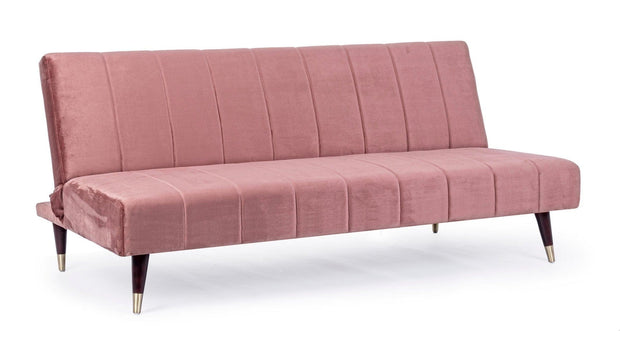 Bizzotto Divano Letto 3 posti in velluto Alma Rosa
