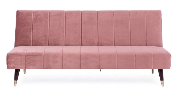 Bizzotto Divano Letto 3 posti in velluto Alma Rosa
