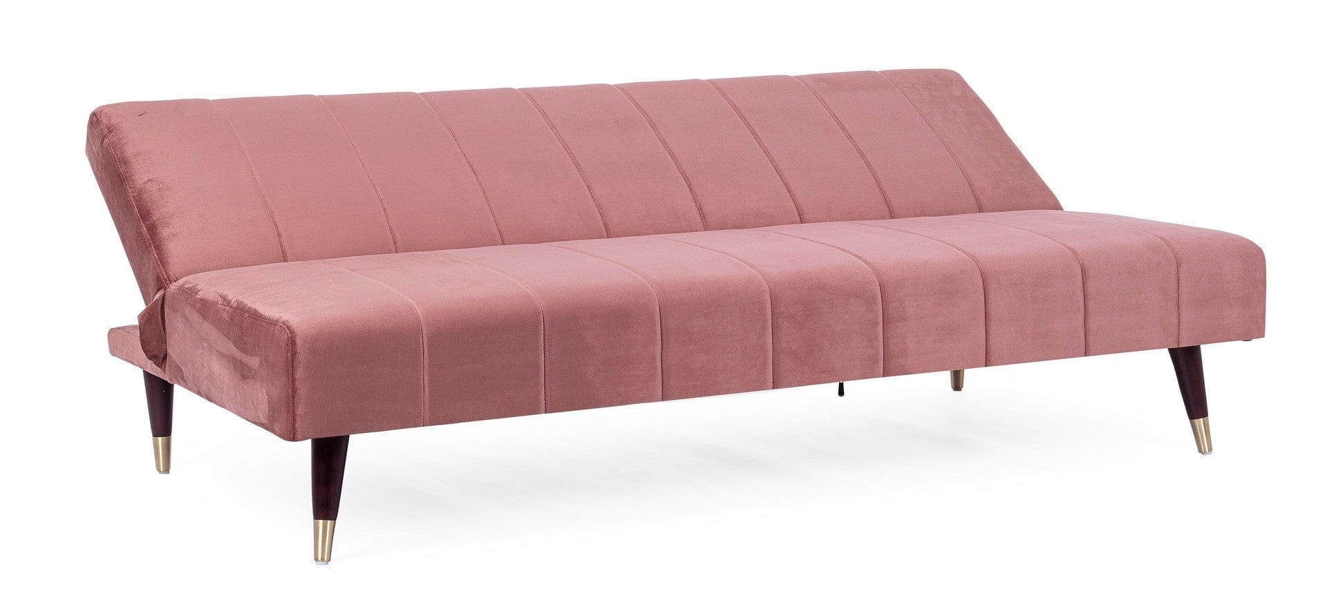 Bizzotto Divano Letto 3 posti in velluto Alma Rosa