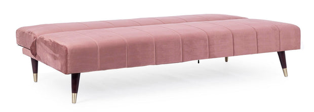 Bizzotto Divano Letto 3 posti in velluto Alma Rosa