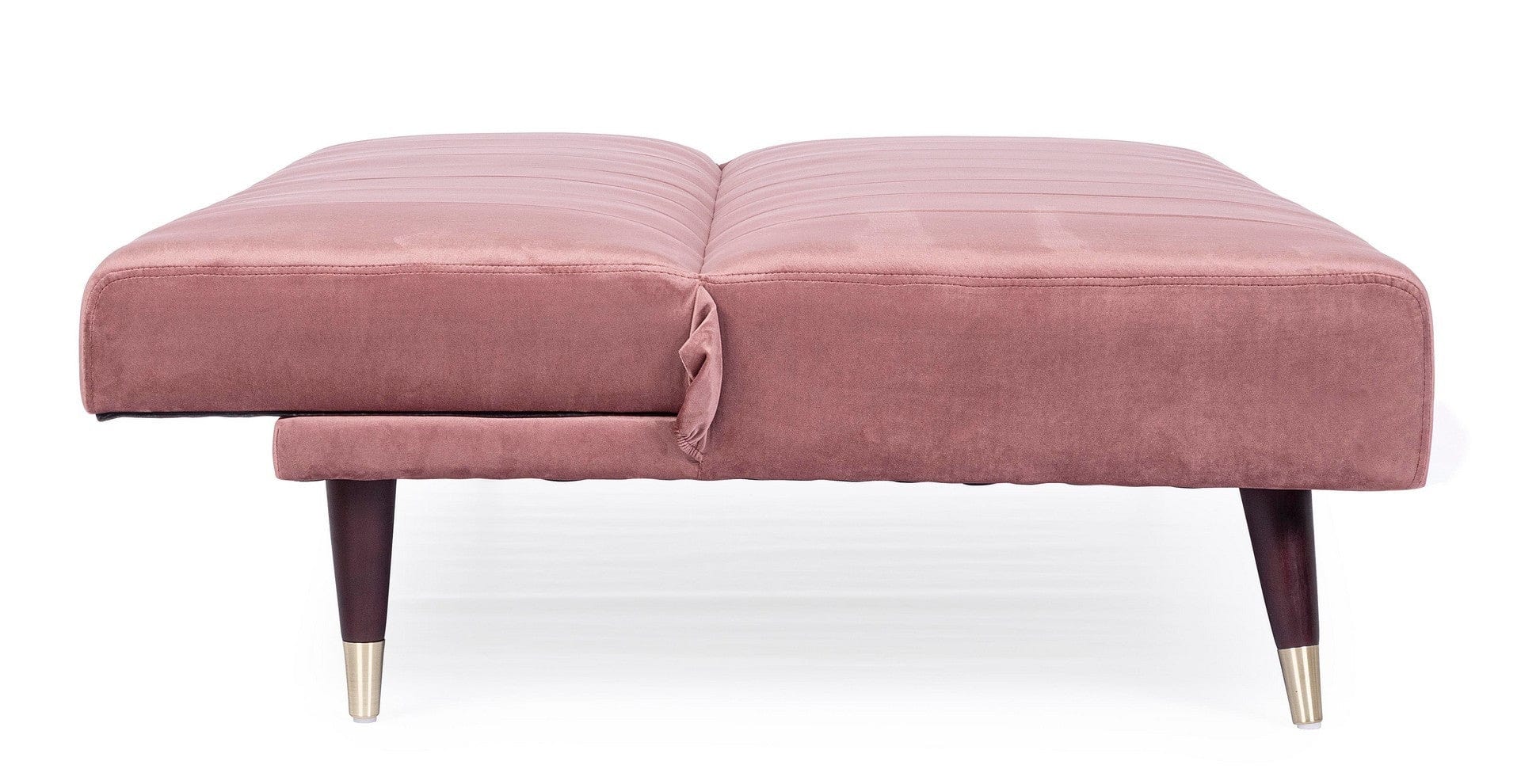 Bizzotto Divano Letto 3 posti in velluto Alma Rosa