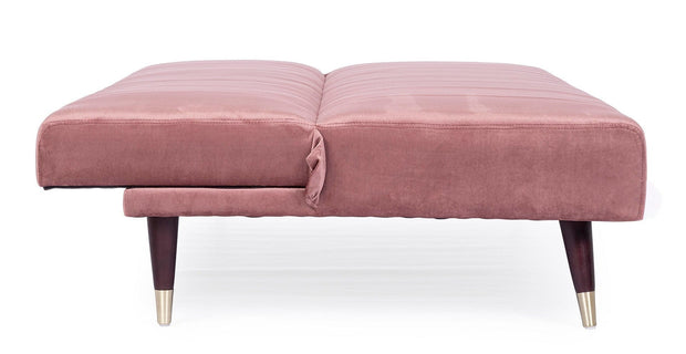Bizzotto Divano Letto 3 posti in velluto Alma Rosa