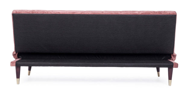 Bizzotto Divano Letto 3 posti in velluto Alma Rosa
