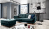 Divano Letto 3 posti in velluto con contenitore Bellisima Plus Blu