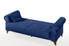 Oyo Divano Letto 3 posti in velluto con contenitore Pedesa Blu