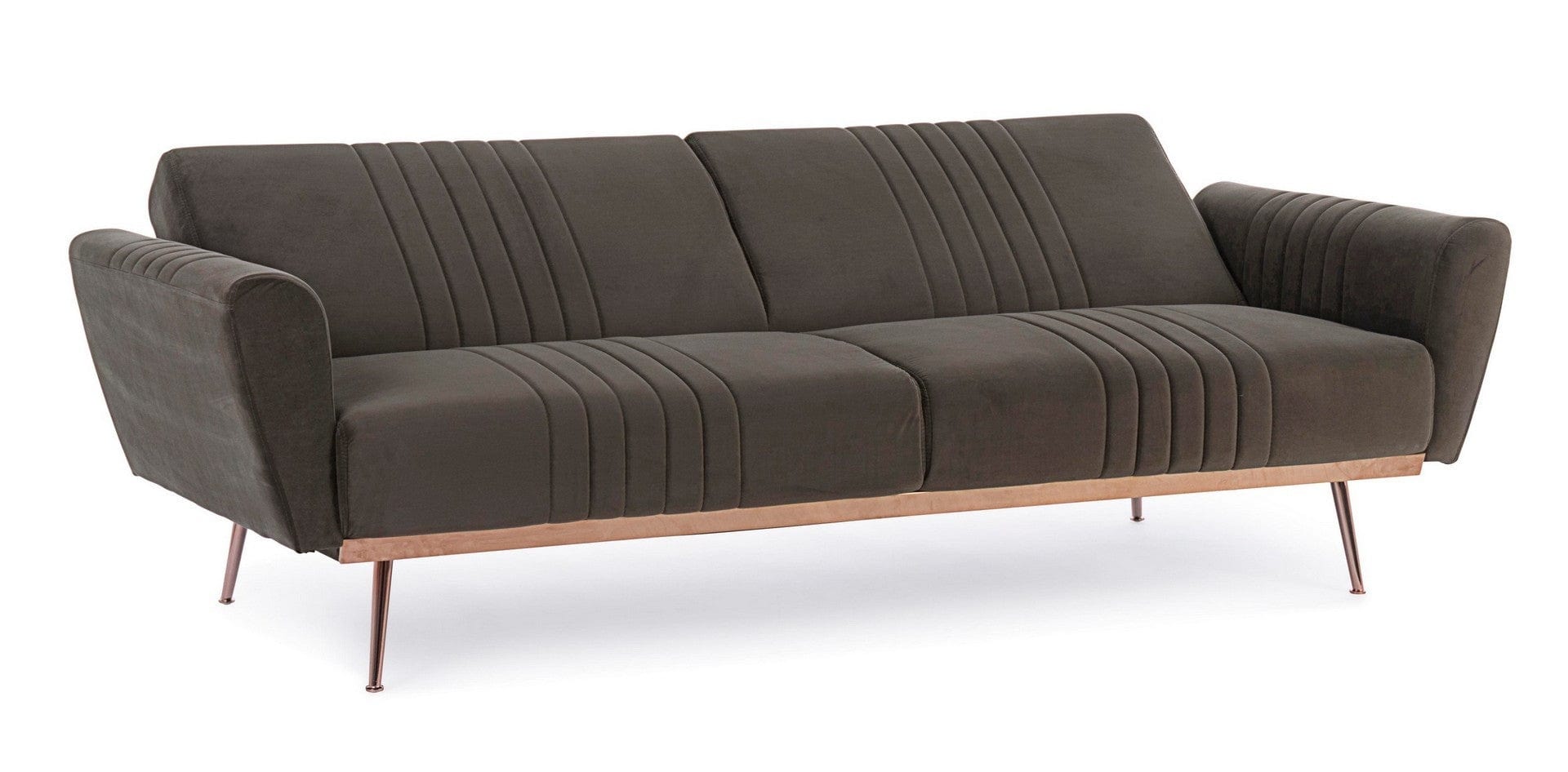 Bizzotto Divano Letto 3 posti in velluto Johnny Marrone