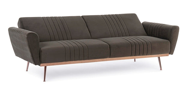 Bizzotto Divano Letto 3 posti in velluto Johnny Marrone
