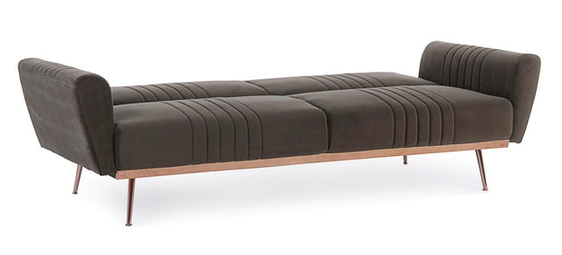 Bizzotto Divano Letto 3 posti in velluto Johnny Marrone