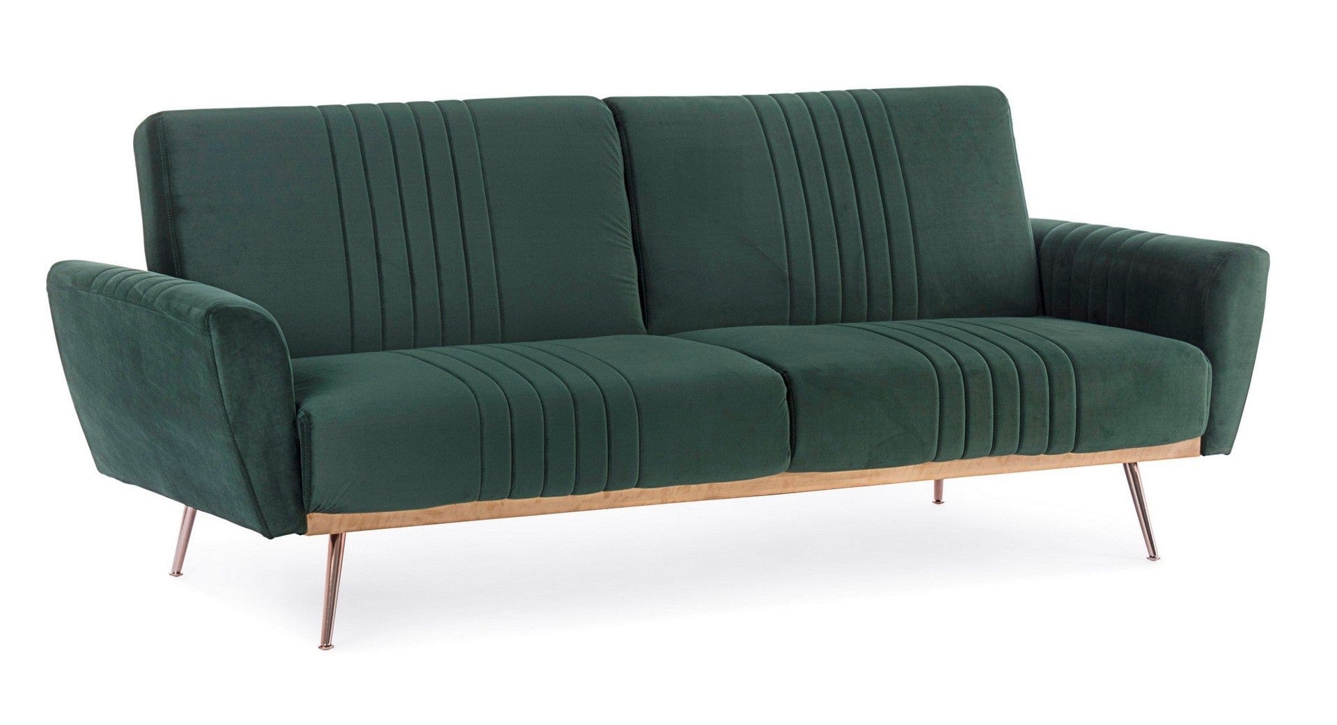 Bizzotto Divano Letto 3 posti in velluto Johnny Verde