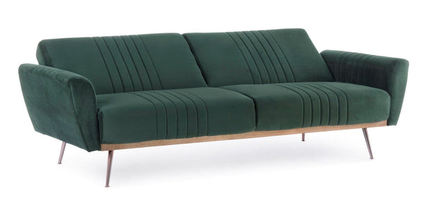 Bizzotto Divano Letto 3 posti in velluto Johnny Verde