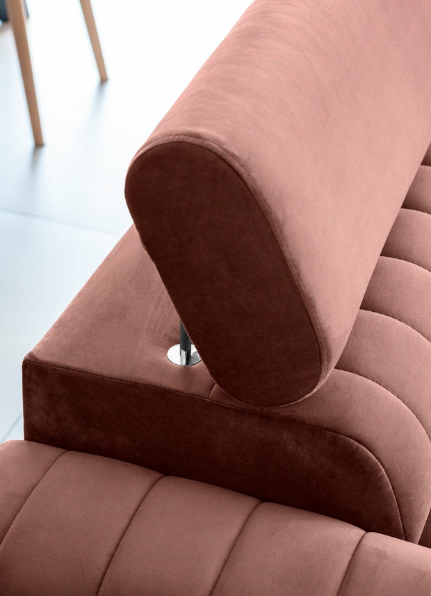 Eltap Divano Letto 3 posti in velluto Laurette Plus Rosa