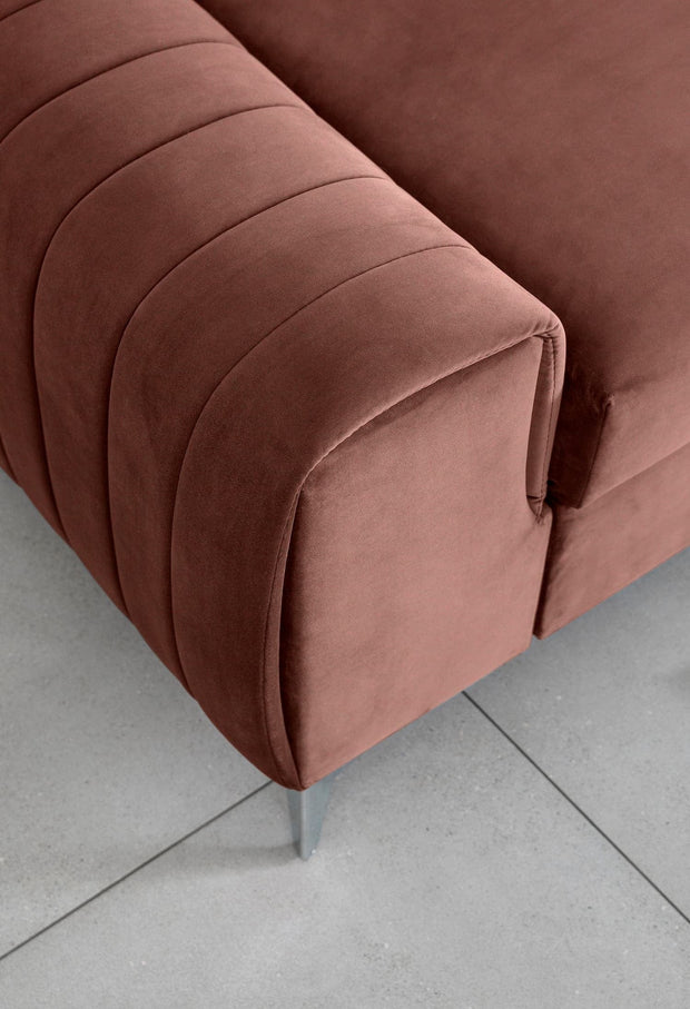 Eltap Divano Letto 3 posti in velluto Laurette Plus Rosa