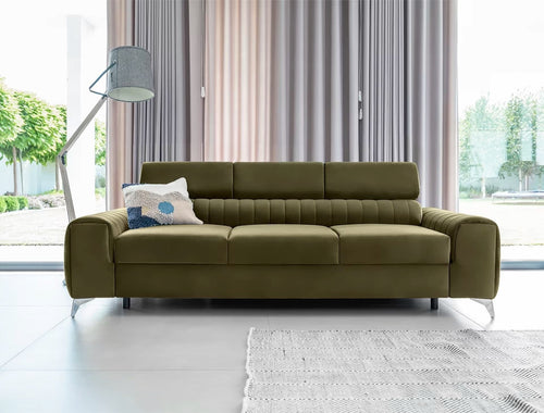 Eltap Divano Letto 3 posti in velluto Laurette Plus Verde