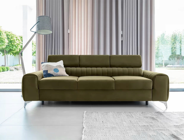 Eltap Divano Letto 3 posti in velluto Laurette Plus Verde