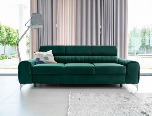 Eltap Divano Letto 3 posti in velluto Laurette Plus Verde